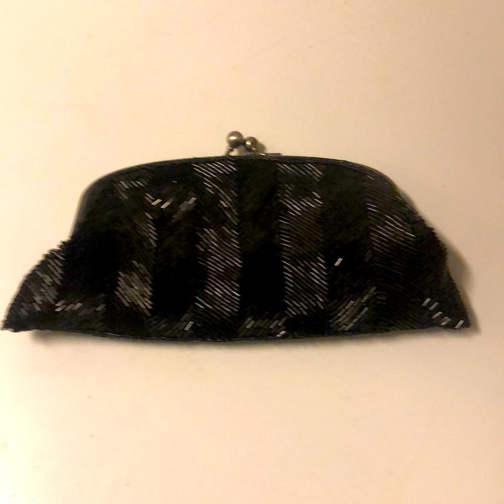 Black sequined clutch